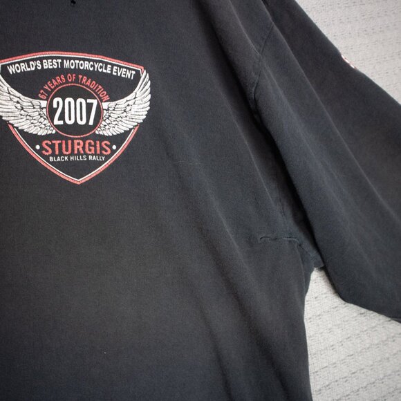 Sturgis Distressed Black Hills Rally Longsleeve Tee 2007 / - Picture 8 of 8